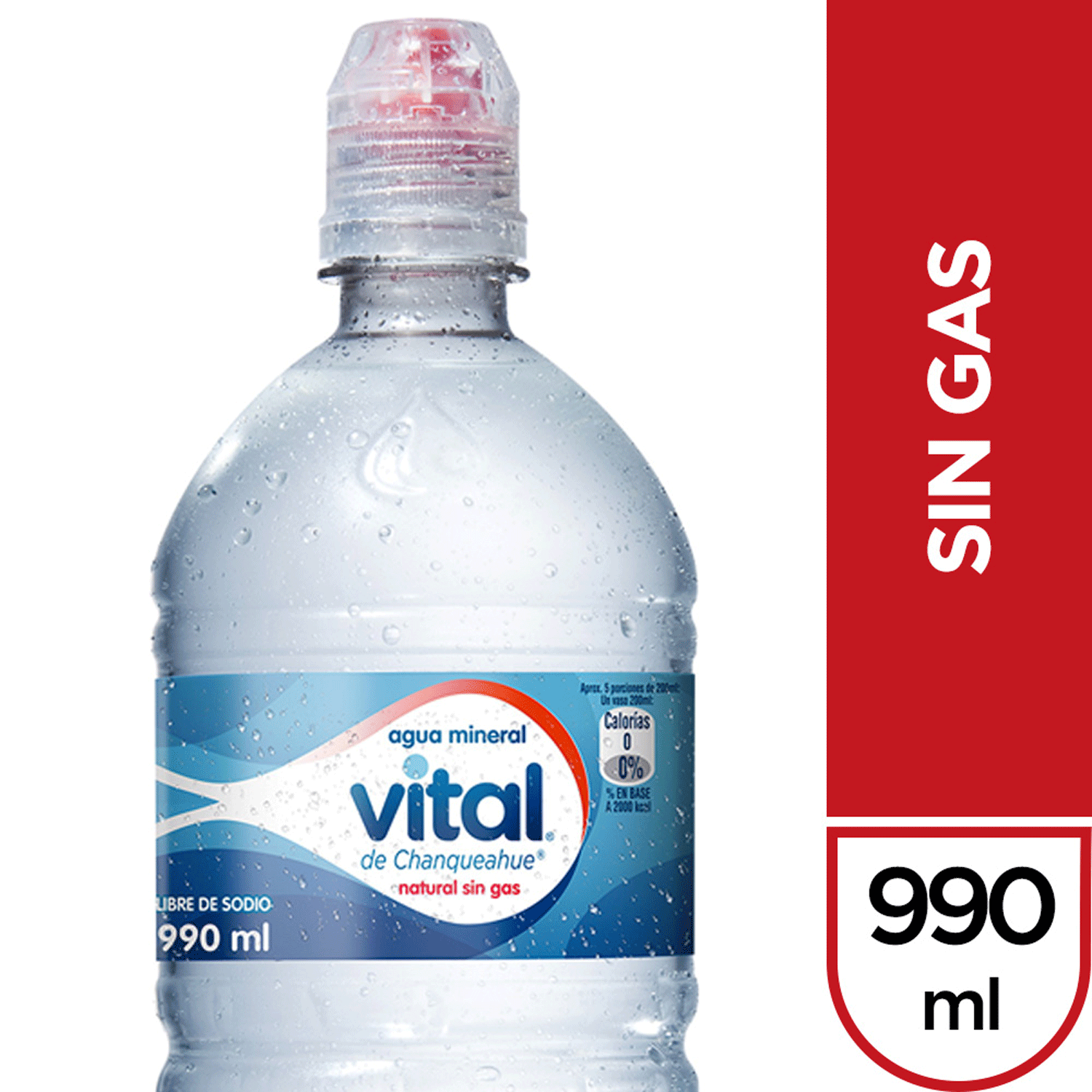 Agua mineral Vital con gas botella 1.6 litros