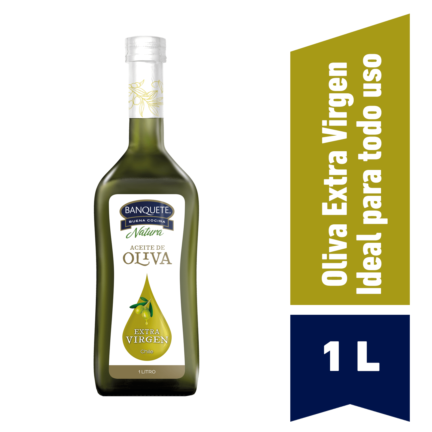 Aceite de Oliva Virgen Extra. Botella de 1 litro