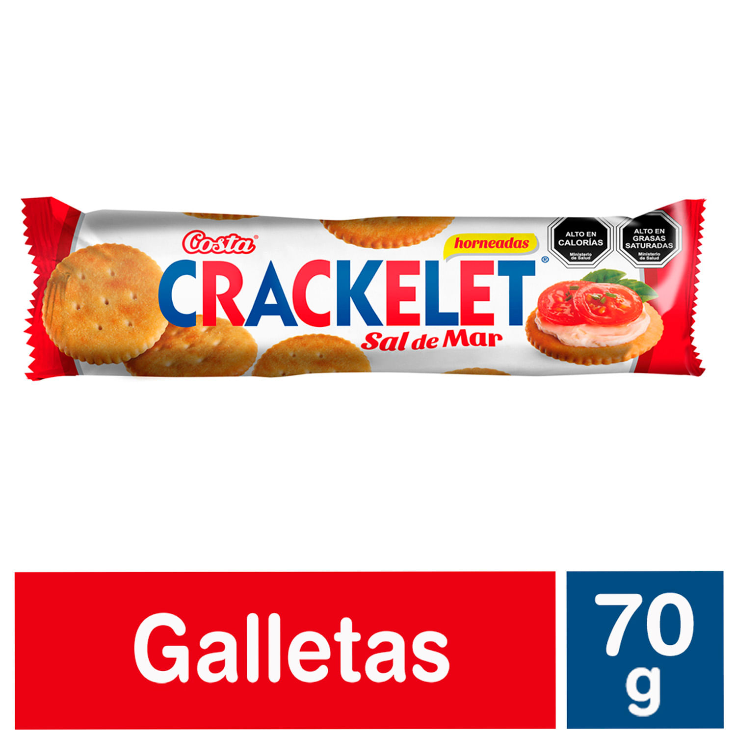 Galletas saladas Crackelet 70 g, sal de mar