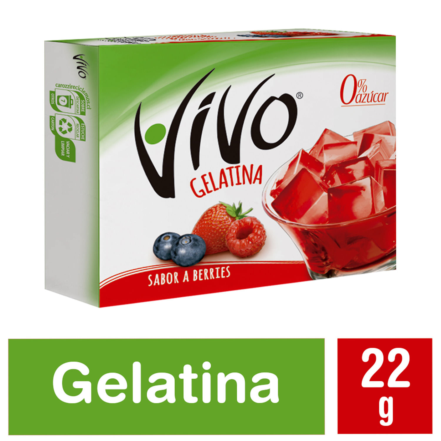 Gelatina sin azúcar berries 22 g