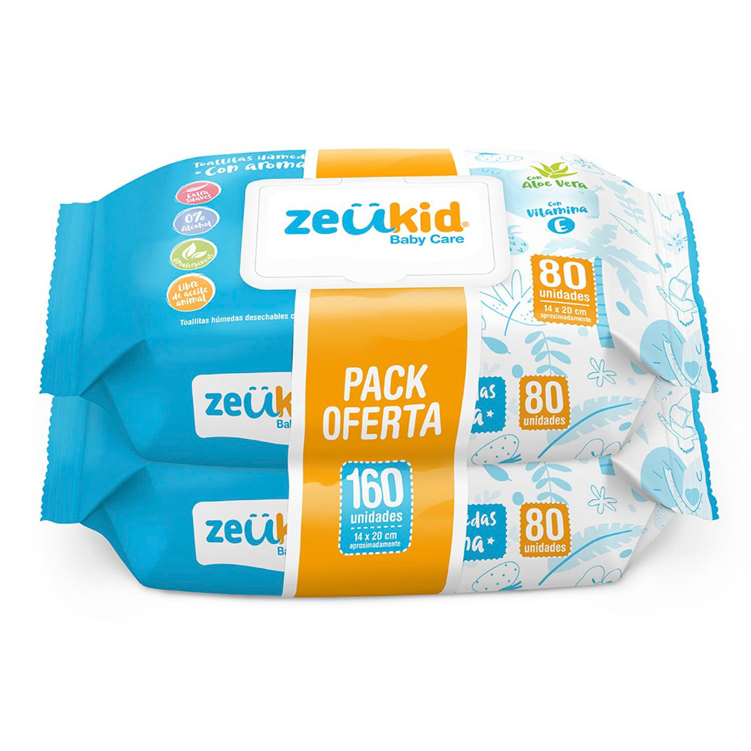 Toallitas Húmedas Para Bebés Pack 2 por 80 Unidades, Productos