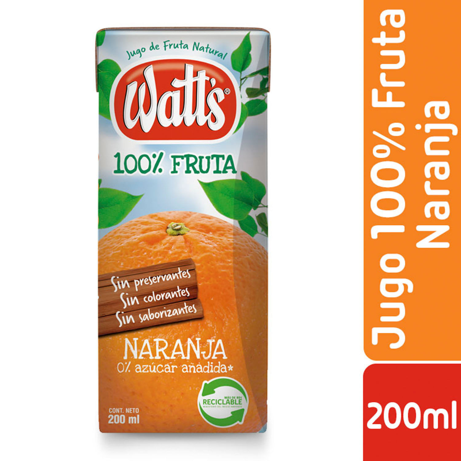 Jugo Fruta Fresca Naranja 🍊 200 Ml.