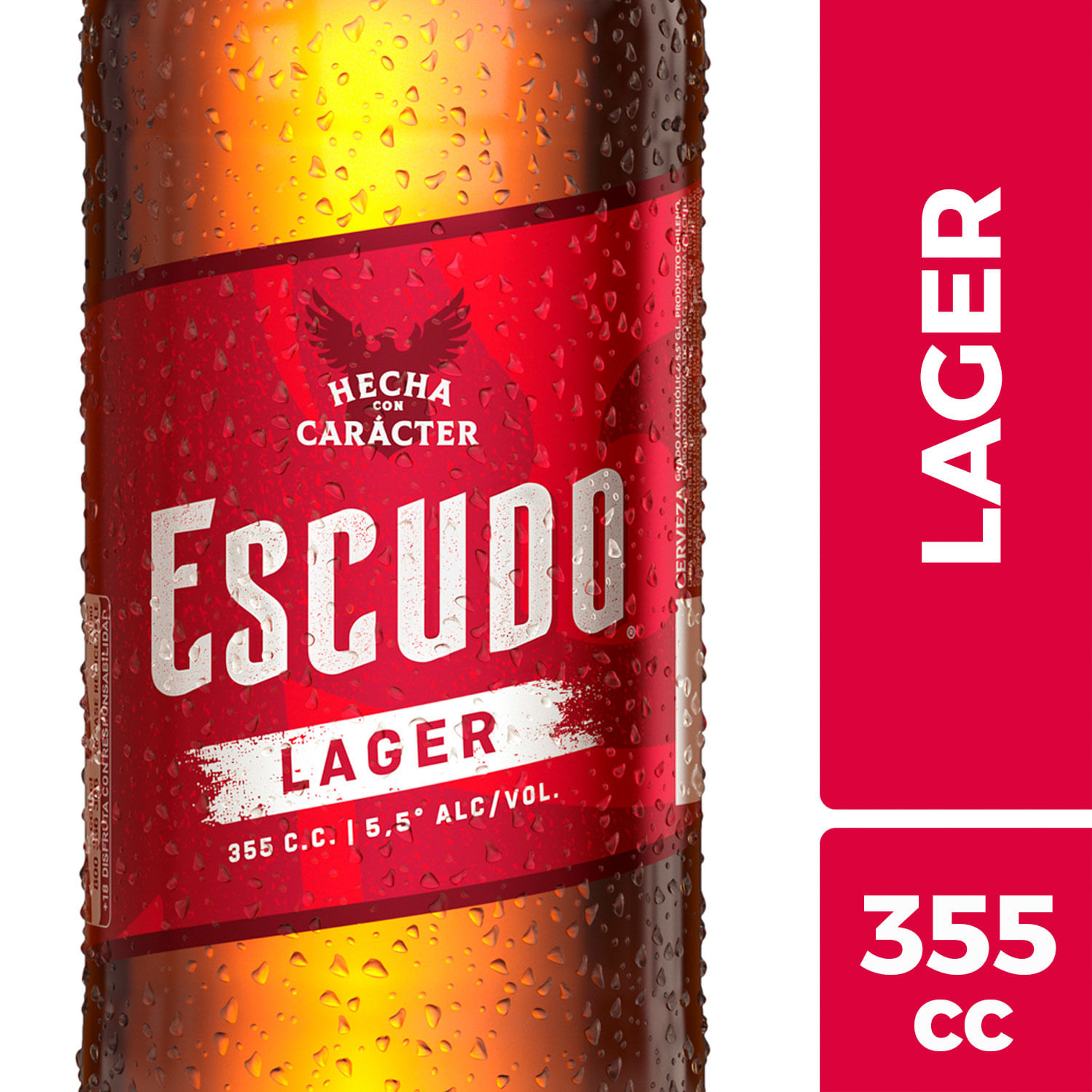 Cerveza Escudo Lager botella 355 cc 