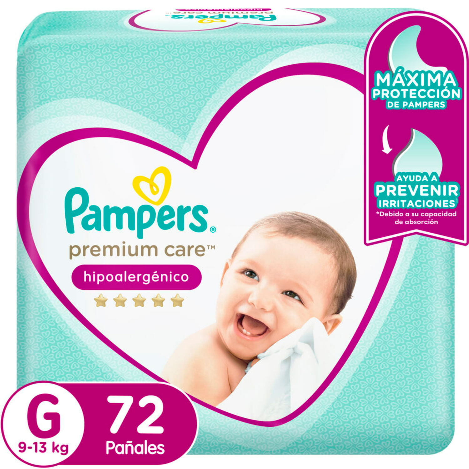 Pañales Pampers Premium Care Talla G 72 un. | SantaIsabel.cl