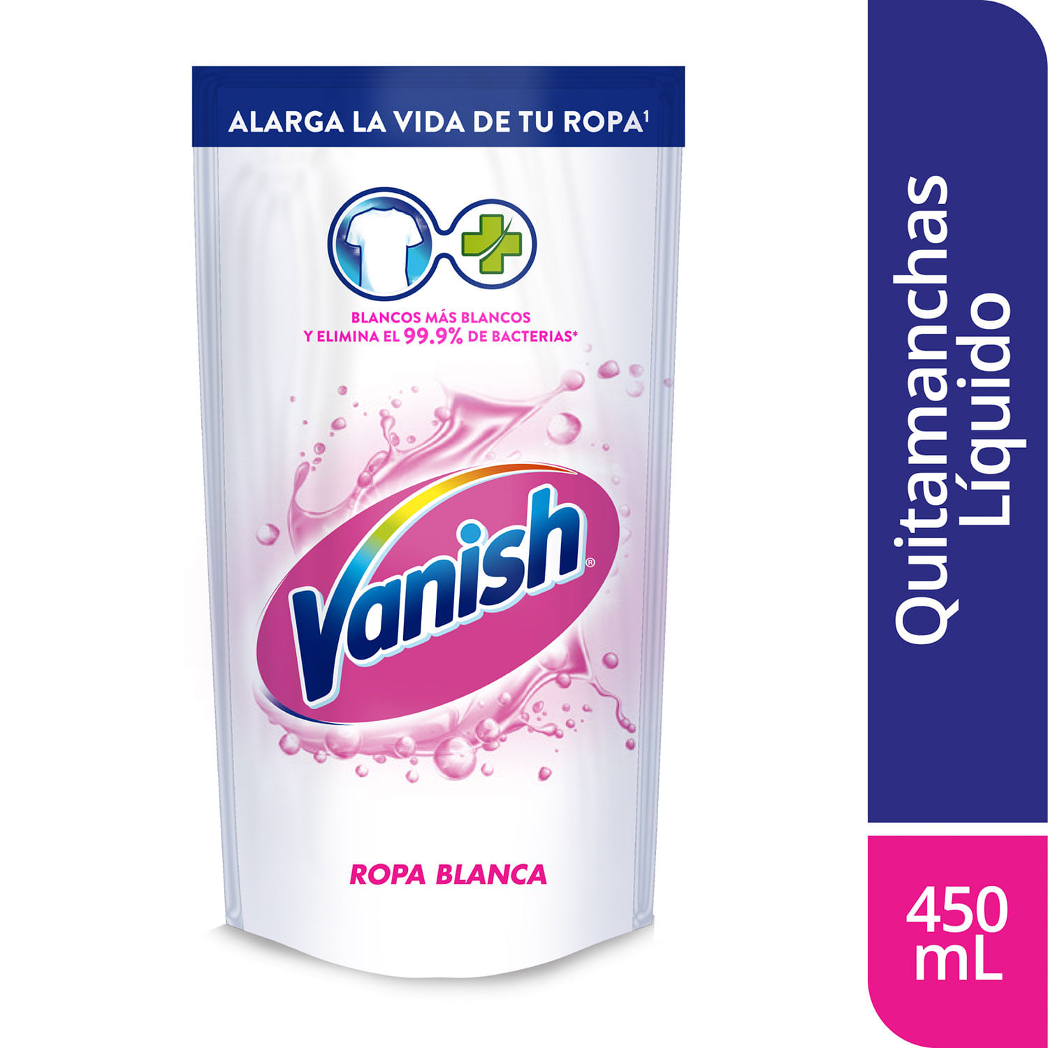 Quitamanchas Líquido Vanish Blanco Recarga 450 ml