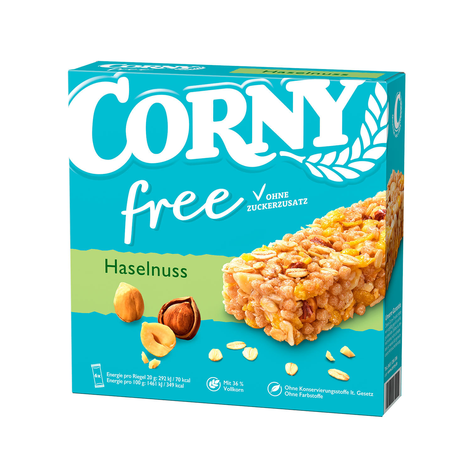 Barritas de cereales con chocolate con leche Corny pack de 6 unidades de 25  g.