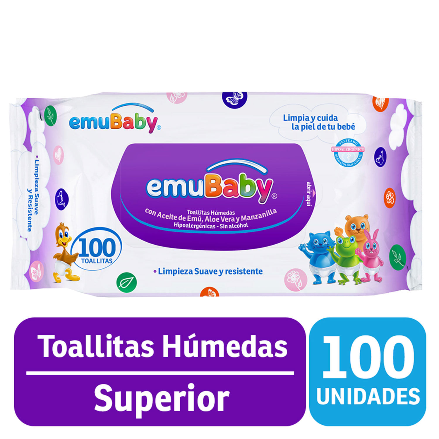 Toallas Húmedas Emuwipes 100 un.