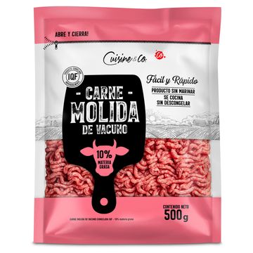 Carne Molida Vacuno Congelada 10% 500 g