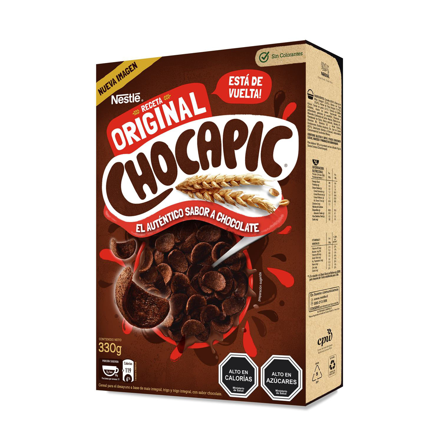 Cereal Hojuelas De Chocolate Sin Azúcar Caja, 330 G