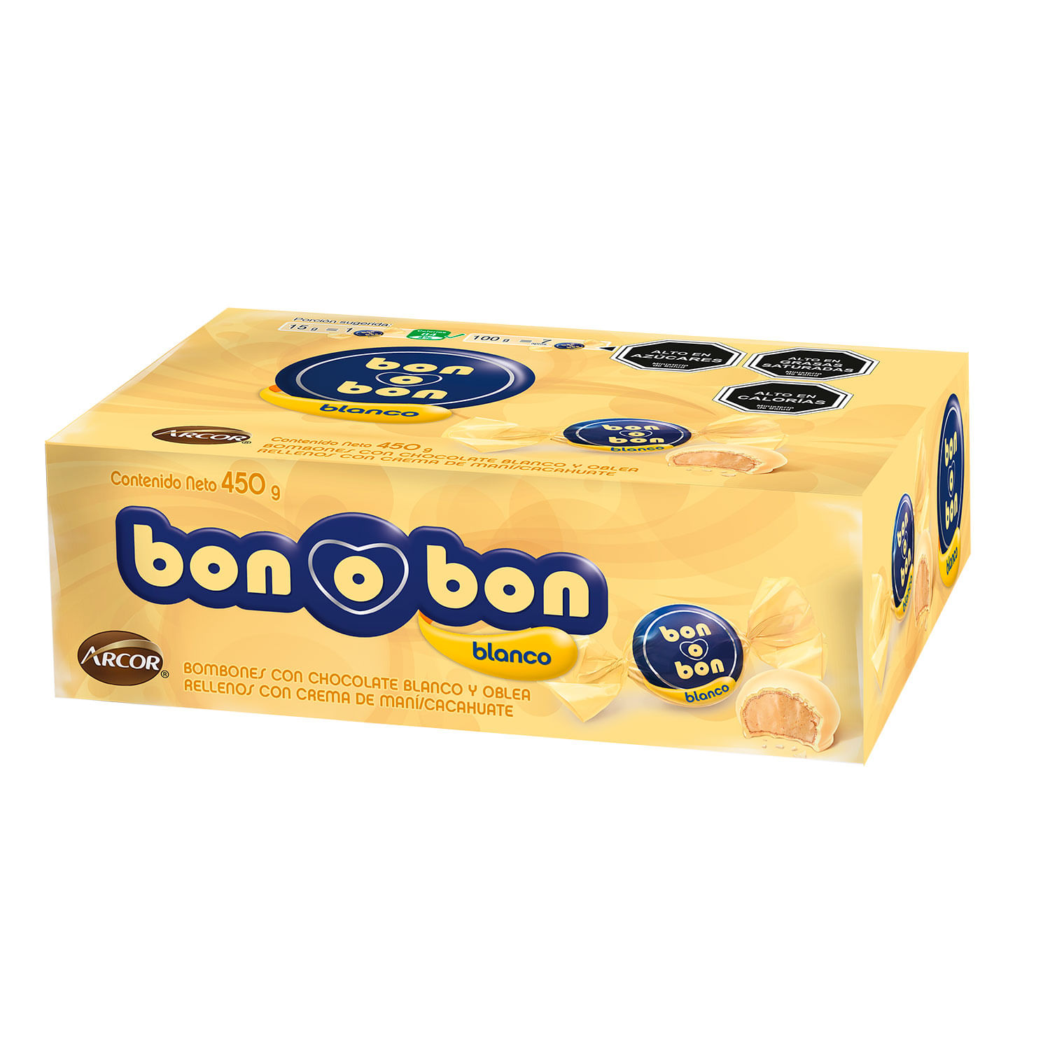 Bon o Bon Bolitas de Chocolate Relleno de Cacahuate Caja 270g 18 piezas