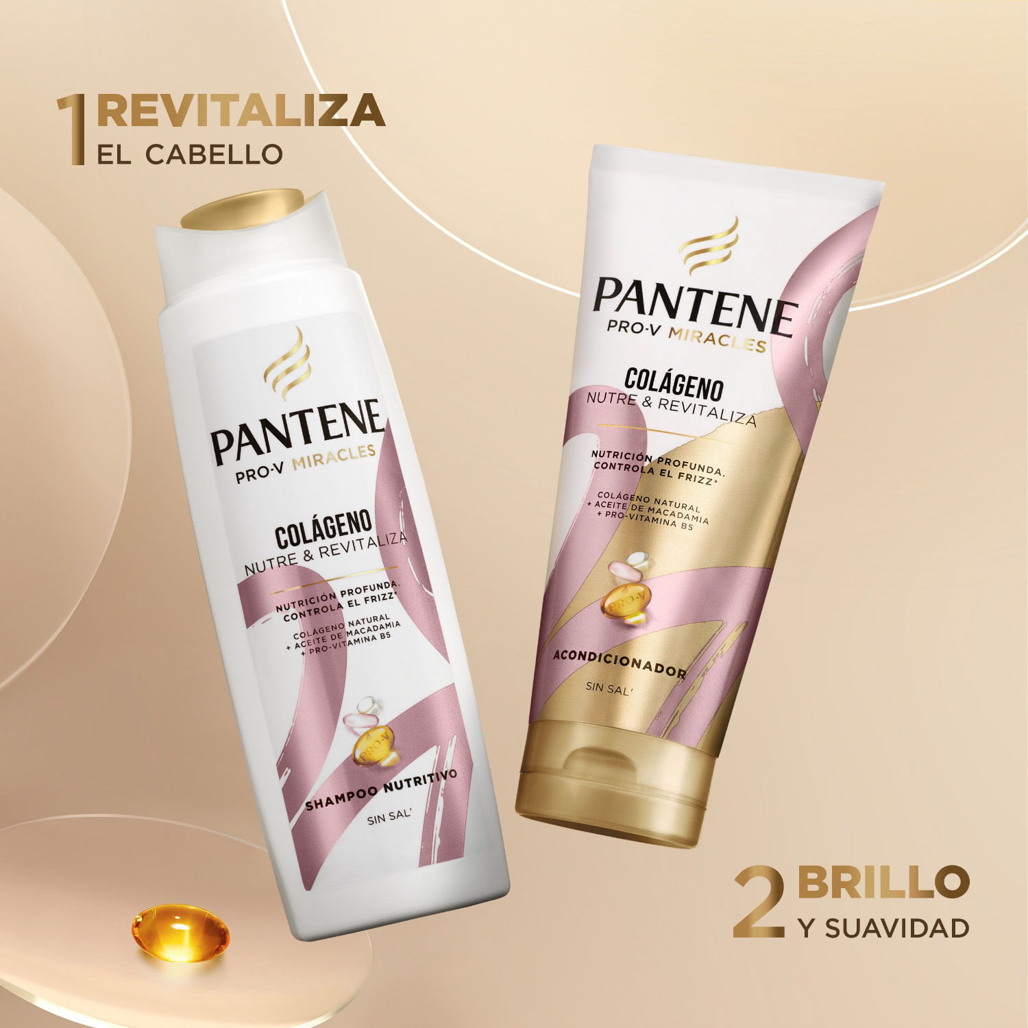 Shampoo Pantene Colágeno 300 ml + Bálsamo 250 ml