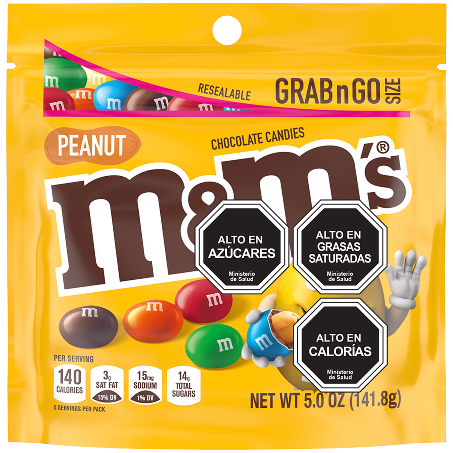 Confite de Chocolate M&M con Leche y Maní de 45 g