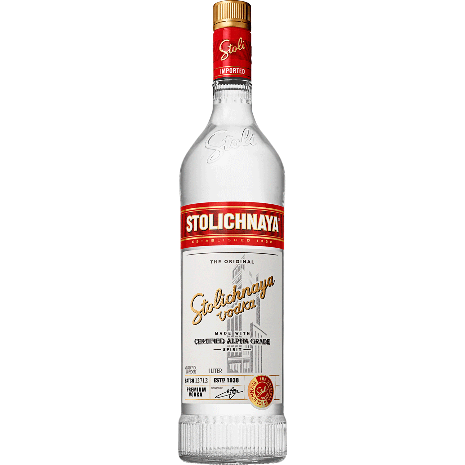 Vodka Stolichnaya 40° Botella 1 L
