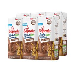 Pack 6 un. Leche Semidescremada Chocolate Soprole con Avena 200 ml