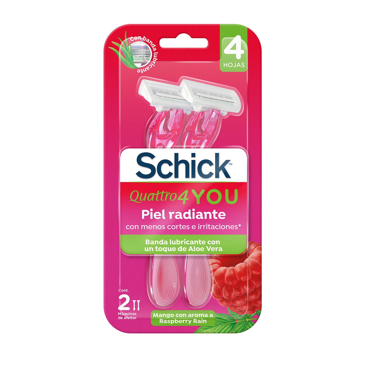 Máquina Depilatoria Schick Quattro You Raspberry 2 un.