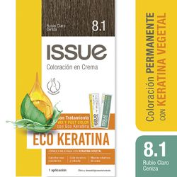 Tintura Issue Eco Keratina N°8.1 Rubio Claro Ceniza