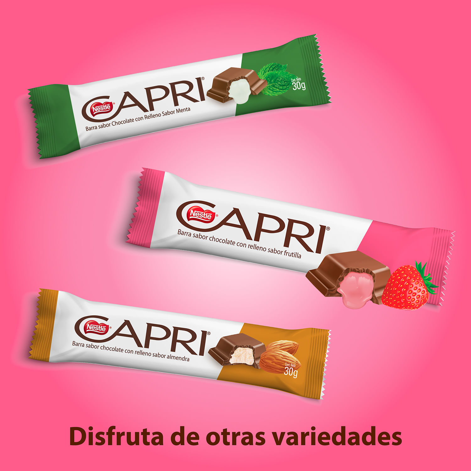 Chocolate Relleno Capri Frutilla 30 g