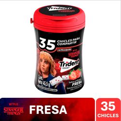 Chicles Trident Stranger Things Sabor Frutilla Botella 35 un