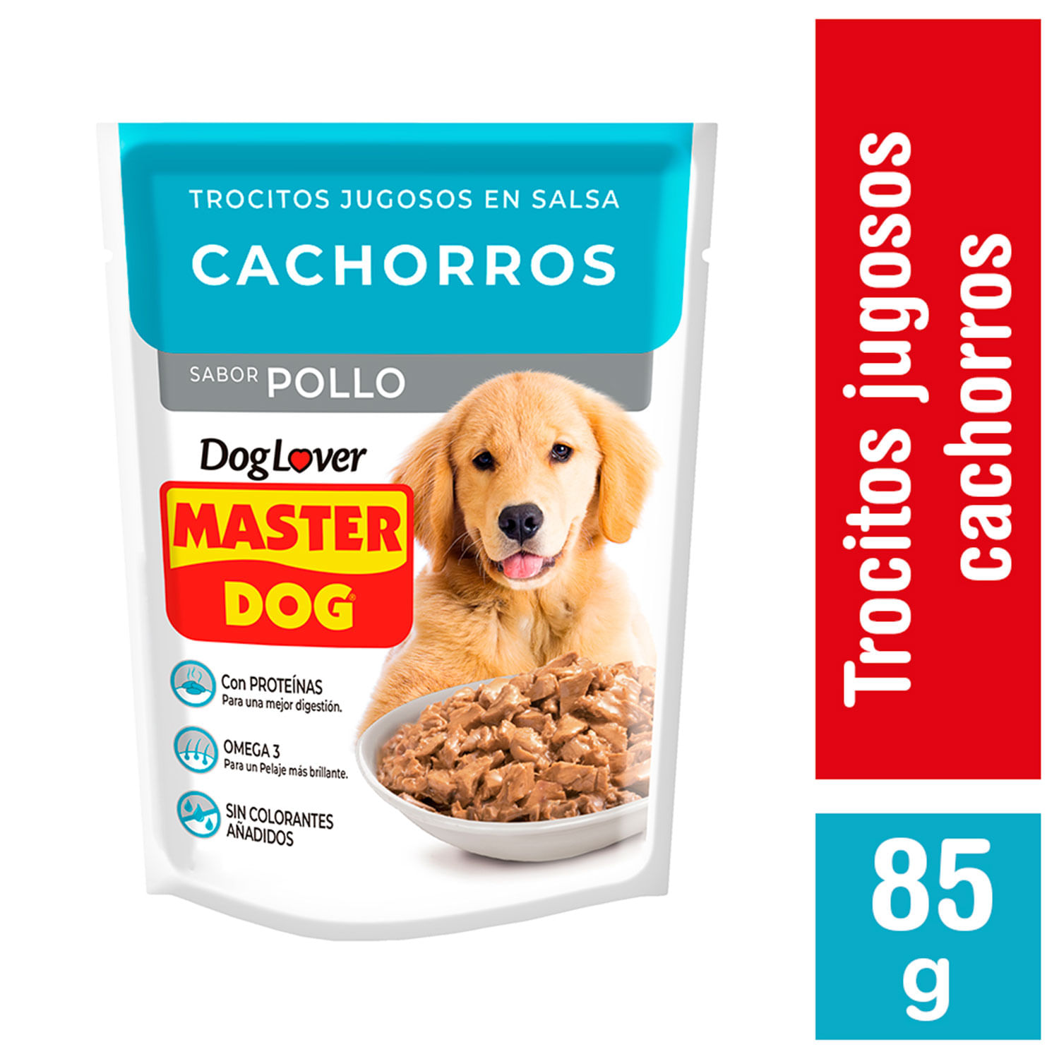 Alimento Húmedo Perro Cachorro Master Dog Trocitos Jugosos 85 g