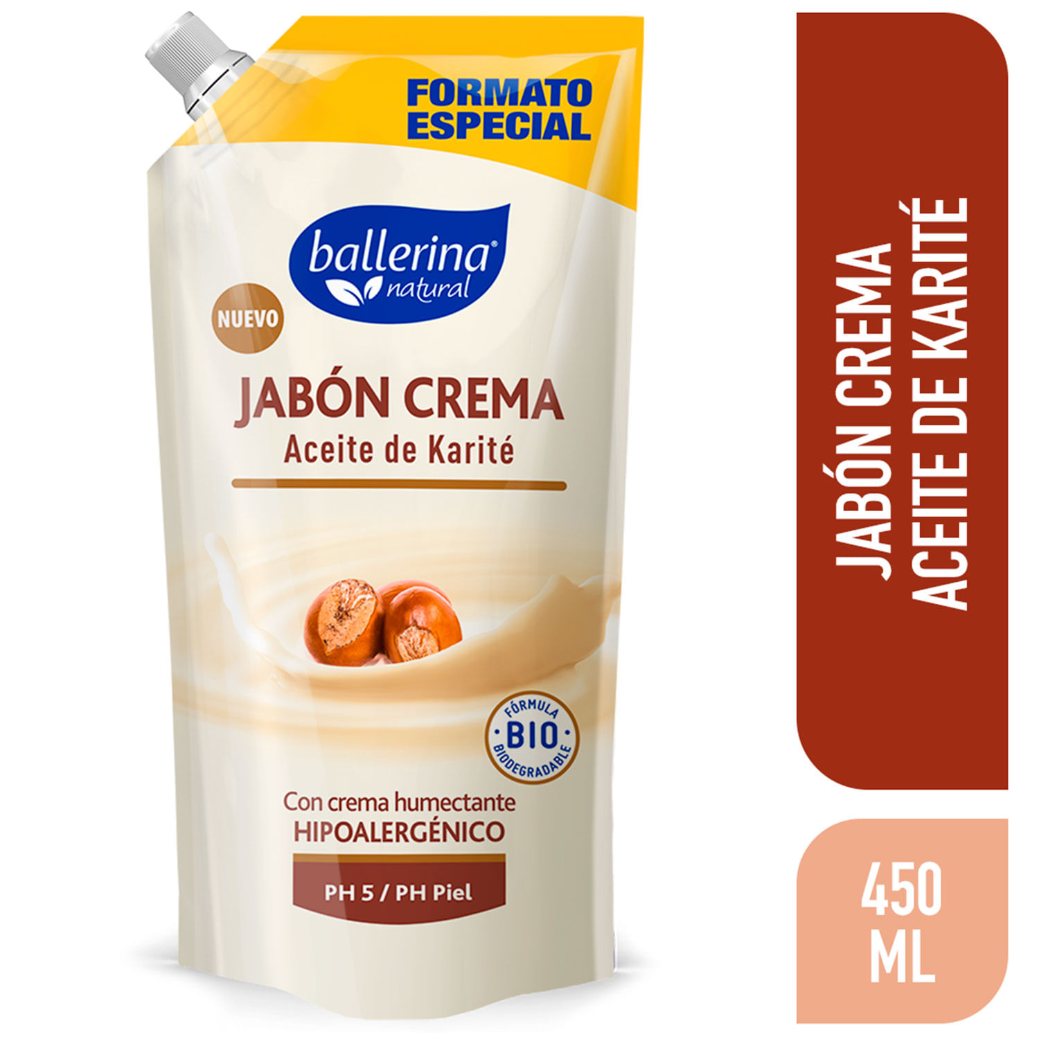 BALLERINA JABON LIQUIDO CASTAÑA 450 ML
